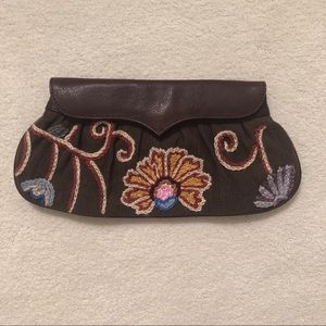 Lord & Taylor Brown Leather Clutch